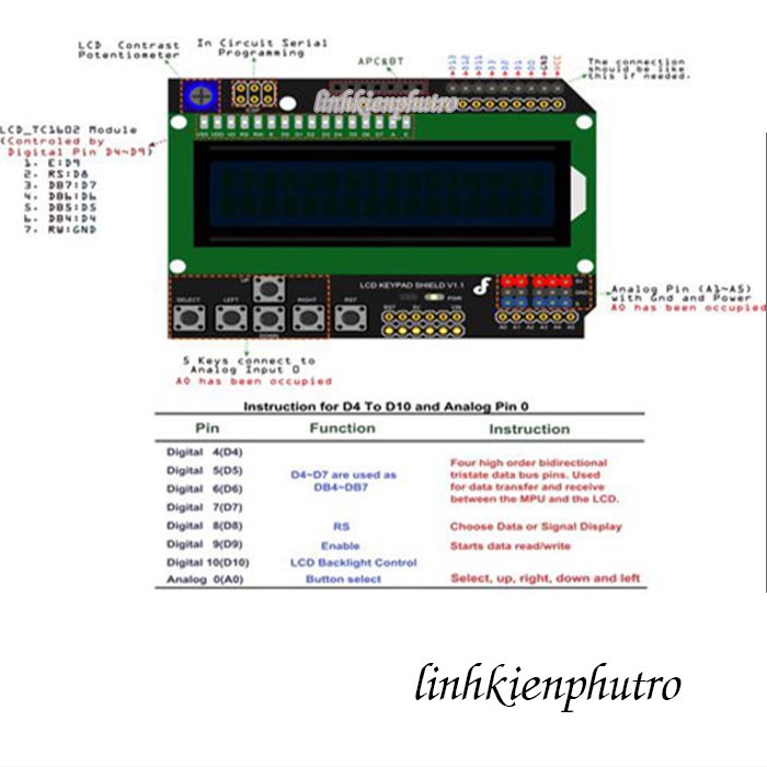 Arduino Shield LCD 1602