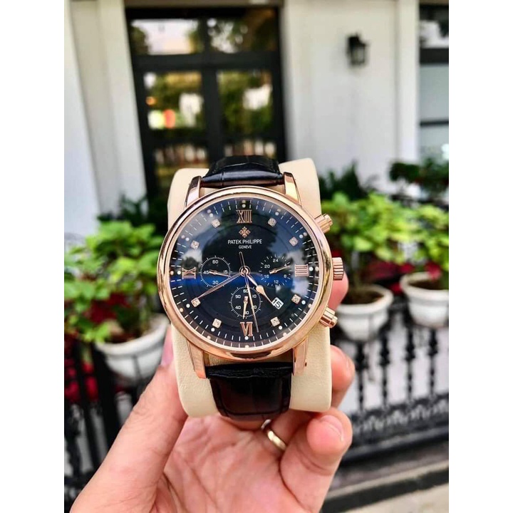 Đồng Hồ Nam Patek.Phillipe chạy full 6 kim, dây da, khoá bướm
