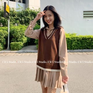 Set váy kèm chân ly kèm gile len