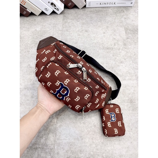 B438 MLB MONOGRAM WAIST BAG BROWN