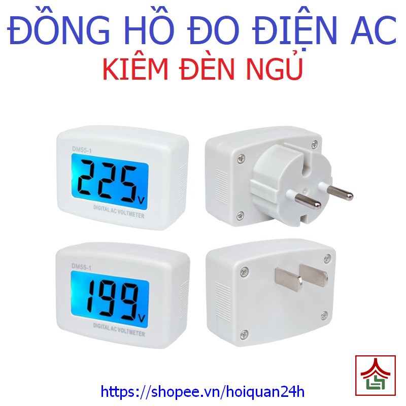 Đồng Hồ Đo Điện AC 80-300v Xoay Chiều Kiêm Đèn Ngủ