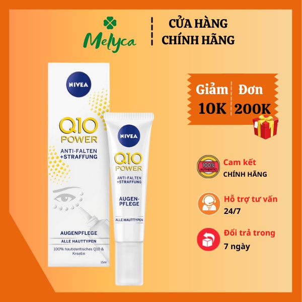 Kem dưỡng chống nhăn, lão hóa vùng mắt Nivea Q10 Power Anti-Falten 15ml nội địa Đức - Shop Melyca