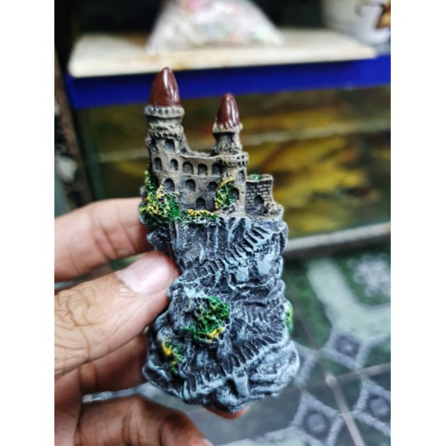 LÂU ĐÀI MINI TRANG TRÍ HỒ CÁ NON BỘ 4x2x8cm