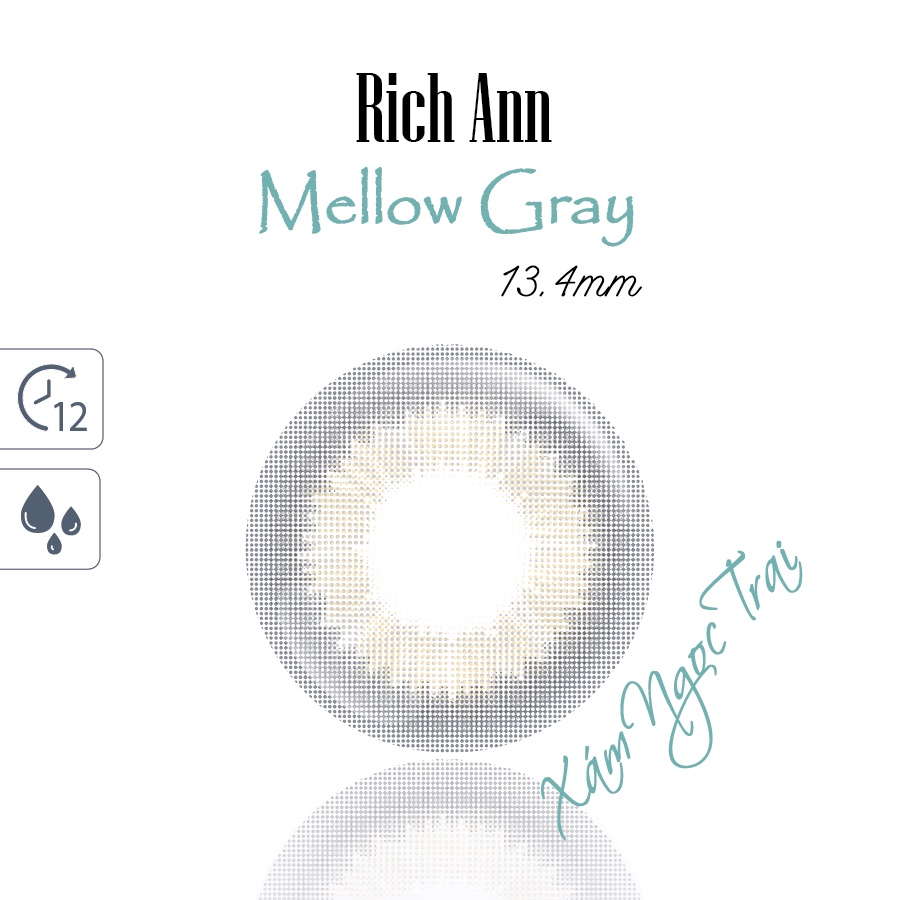  Kính Áp Tròng Xám Ngọc Trai Mellow Gray Độ Cận 0.0 - 8.0 Phụ Kiện Trang Điểm Mắt ANN365 LENS
