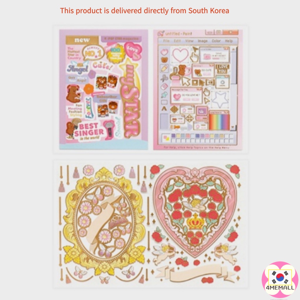 Photo album decoration gold leaf stickers  2 types, diary decoration