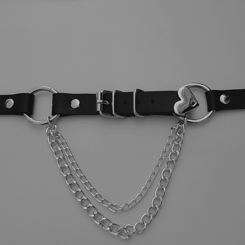 Vòng Cổ Dây Xích Hình Trái Tim Phong Cách Punk 19A1048