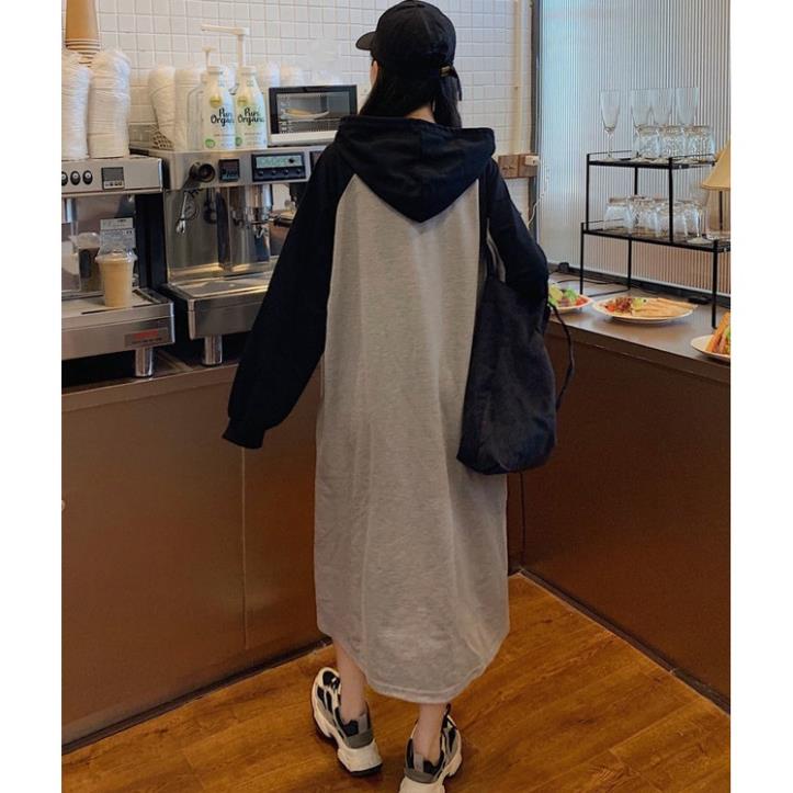 Váy Suông Dáng Dài ANOKO, Đầm Thun Suông Cotton Dài Tay Áo Có Mũ Dưới 65kg A066 | BigBuy360 - bigbuy360.vn