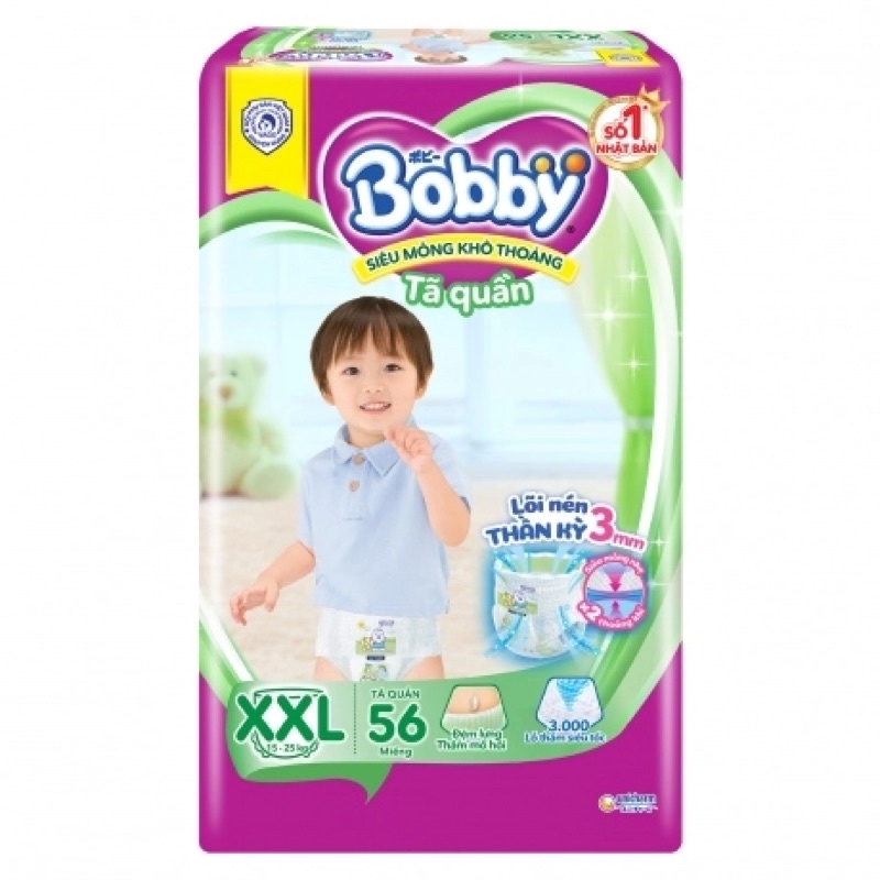 Tã Quần Bobby Gói Siêu Lớn XXL56 (56 Miếng)