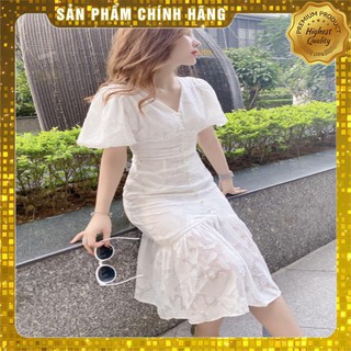 Váy tay bồng dự tiệc ren đuôi cá