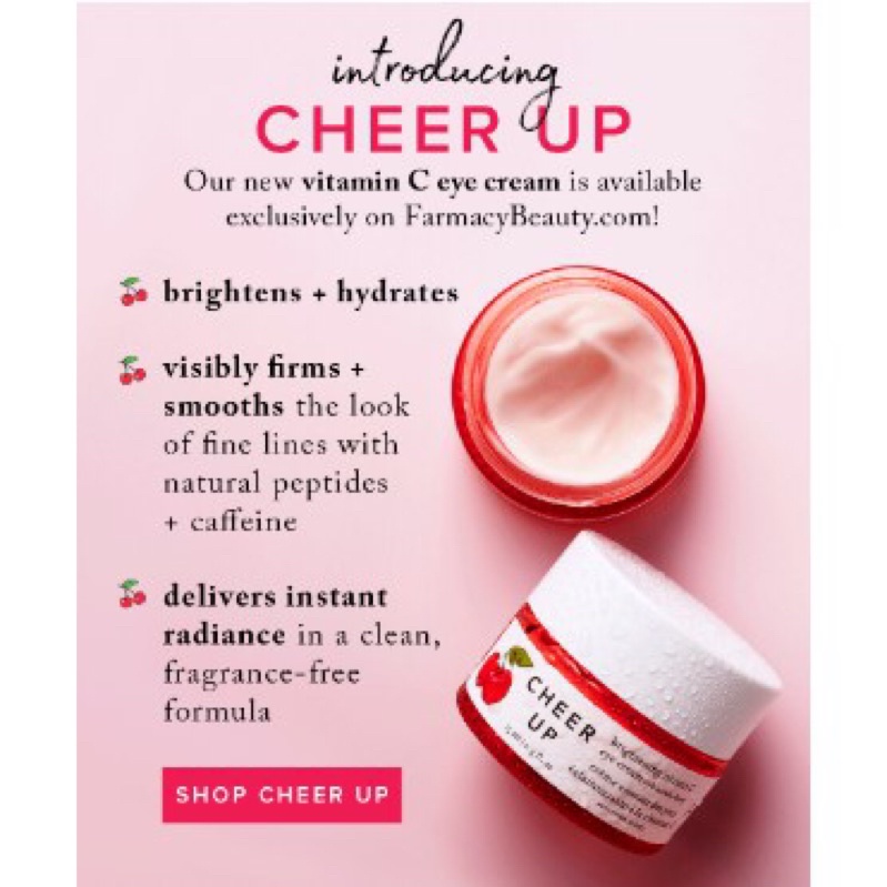 Kem dưỡng mắt sáng da mờ thâm Farmacy Cheer Up Bringhtening Vitamin C Eye Cream