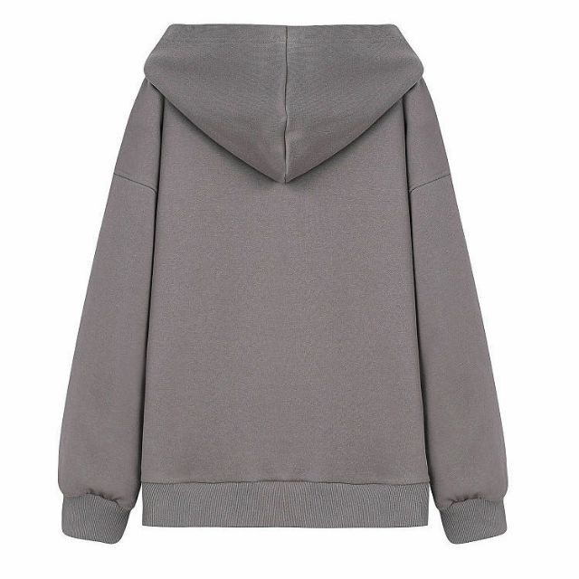 Áo khoác nỉ xuân thu mỏng nhẹ màu xám hoodie unisex Lisa Jennie BLACKPINK