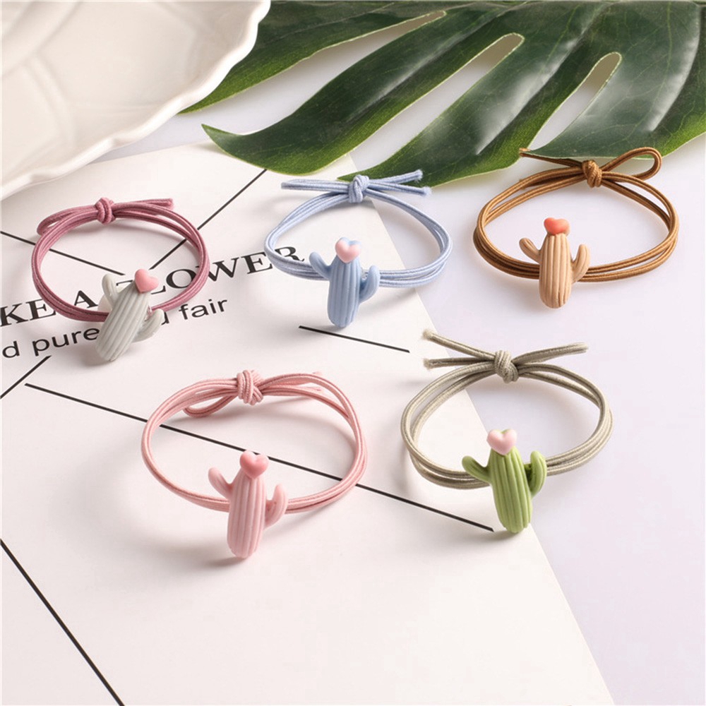 Dây buộc tóc cao su co giãn thiết kế kiểu dáng hoạt hình dễ thương cho nữ