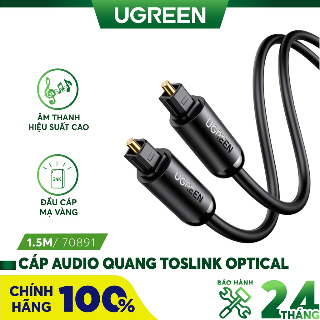 Cáp audio quang Toslink Optical hỗ trợ âm thanh 5.1/ 7.1 dài 1-3m UGREEN 70890 70891 70892 70893