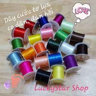 Dây Cước Tơ Lụa co dãn, có độ đàn hồi tốt, dài 8 mét dùng xỏ vòng, xâu vòng, thắt vòng, đan dây, xỏ chuỗi, vòng tay.