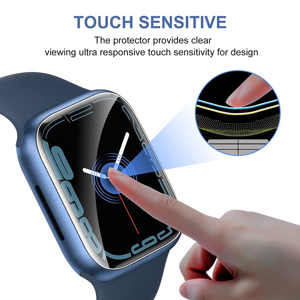 Kính Cường Lực HD Bảo Vệ Màn Hình Đồng Hồ Thông Minh Apple Watch 45mm 41mm 44mm 40mm 42mm 38mm series 3 4 5 SE 6 7