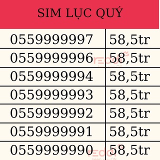 Sim lục quý, Sim lục quý giữa, sim số đẹp Reddi