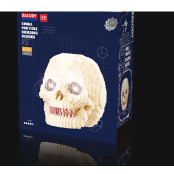 Mô hình lego đầu lâu bằng nhựa dùng để trang trí Halloween0