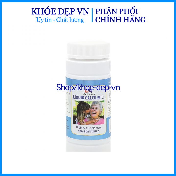 Viên uống bổ sung canxi Liquid Calcium D3 giúp chắc khỏe xương, phát triển chiều cao chai 100 viên