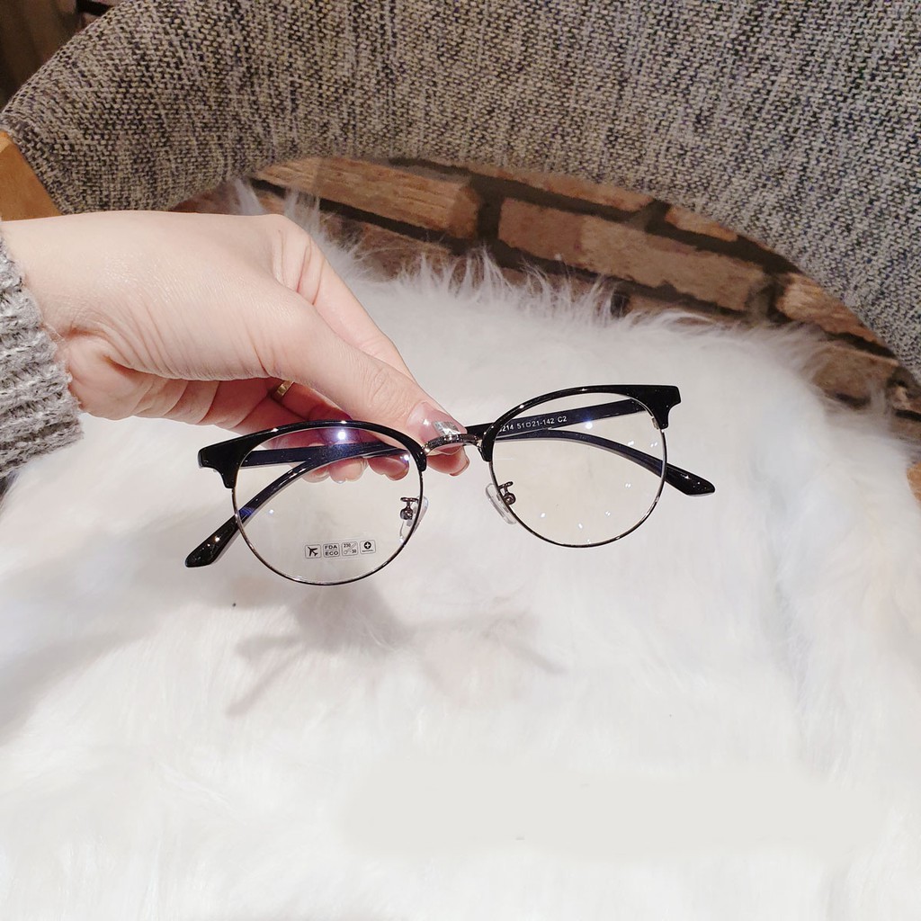 Mắt Kính Cận Gọng Kim Loại G STORE Gọng Kính Nữ Kim Loại Mắt Tròn Thời Trang Cá Tính, Nhiều Màu 6214