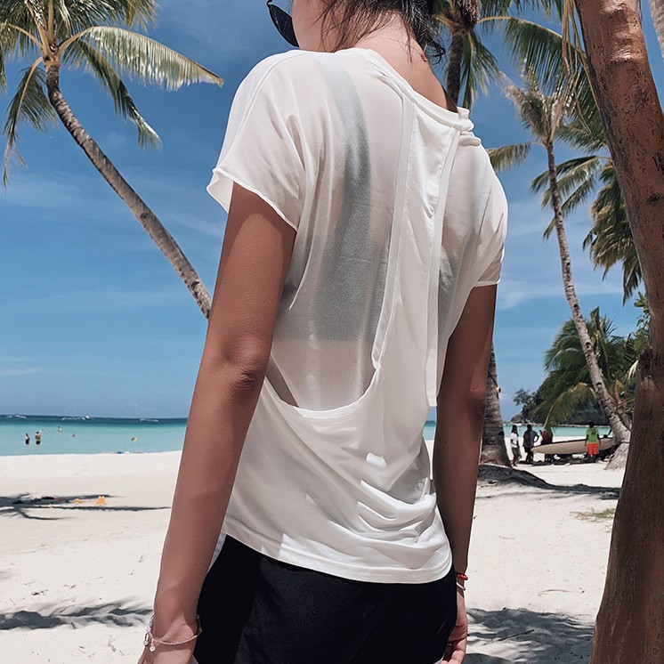 MOVING PEACH T-shirt yoga  running t-shirt fitness top sportyogawomen CTR