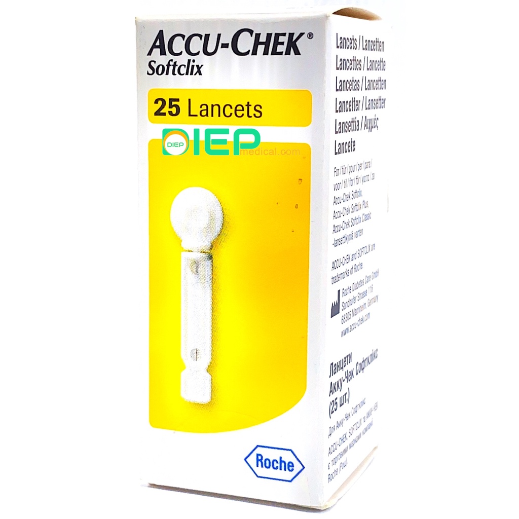 ✅ ACCU-CHEK SOFTCLIX – Kim lấy máu dùng cho bút Accu chek Softclix của máy Accu chek Active, Accu chek Instant