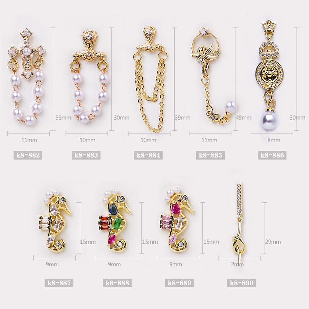 CHARMS (Hàng Mới Về) Phụ Kiện Trang Trí Móng Tay 3D Lấp Lánh Cabeza Diy