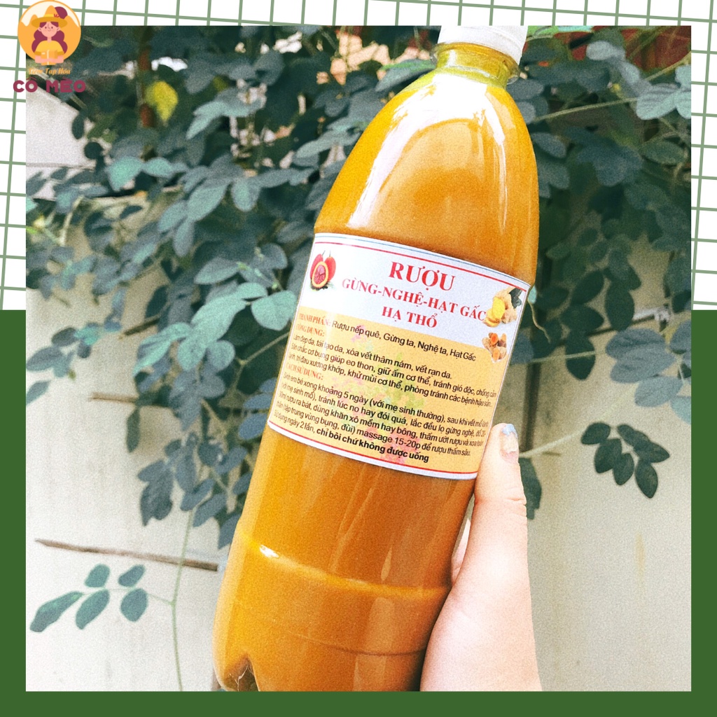 Cốt Gừng Nghệ Hạt Gấc Hạ Thổ 1L [Giảm Eo Sau Sinh, Rạn Da, Giữ Ấm Cơ Thể]