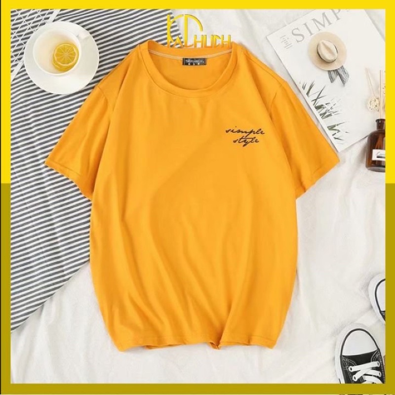 Áo thun tay lỡ nam nữ in simple style vải thun cotton hangg bao đẹp