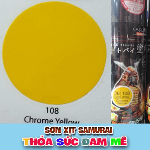 Chai sơn xịt màu vàng tươi 108 Samurai Paint .