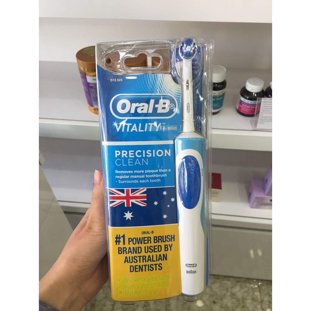 [HOT] Bàn Chải Đánh Răng Điện Oral-B Vitality 2 Đầu Precision Clean - Nhập Khẩu từ Úc - Còn Hàng