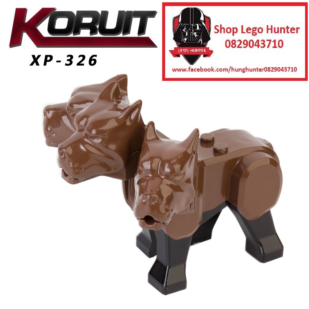 Lego Koruit XP 326 Minifigures sinh vật thần thoại Hy lạp : Cerberus chó săn 3 đầu canh cổng địa ngục của Hades