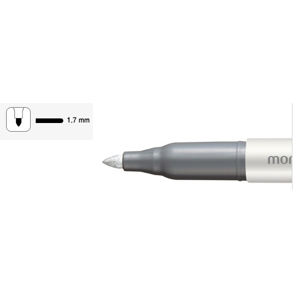 Bút lông nhủ bạc, nhủ vàng Monami Accu liner Metallic Silver Permanent Marker nét 1.5mm-3mm