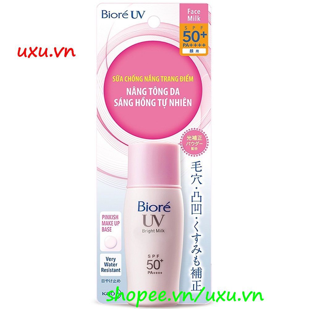 Sữa Chống Nắng 30Ml Biore Uv Bright Face Milk Spf 50 Facial Sunscreen & Makeup Base, Với uxu.vn Tất Cả Là Chính Hãng.