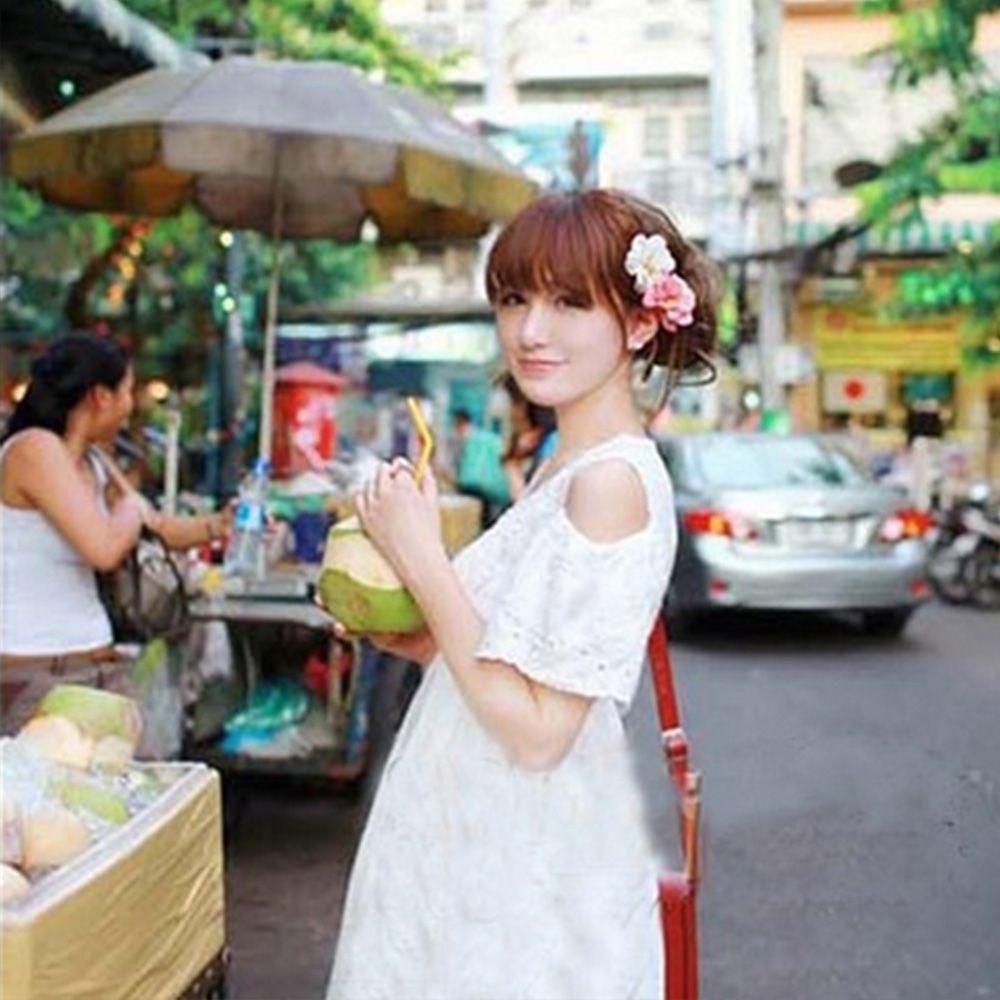 Lược Cài Tóc Hình Hai Bông Hoa Cameliaf Lấp Lánh Thanh Lịch Thời Trang Cho Phù Dâu / Phù Dâu