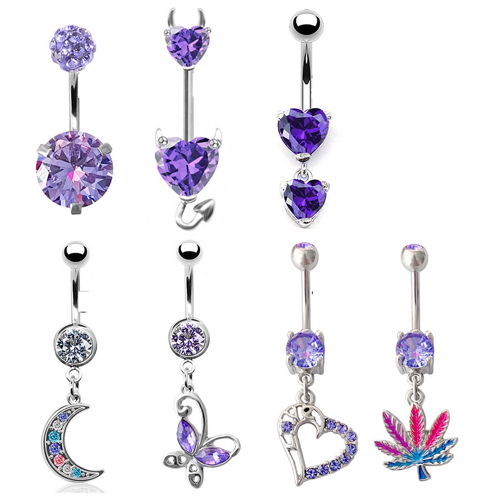 Khuyên Rốn Thép Không Gỉ Đính Đá Zircon Gợi Cảm Hàng Mới Dành Cho Bạn Nữ