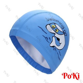 Nón bơi, mũ bơi trẻ em SWIMMING (Bé 3 - 15 tuổi), chất liệu PU co giãn, chống thấm nước cao cấp - POKI