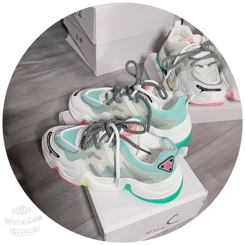 Giày thể thao sneaker nữ phối màu dây kép bao chất mã TM12