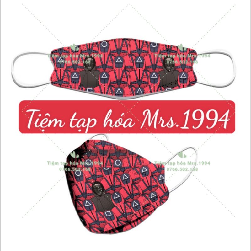 &lt;Họa tiết - TRÒ CHƠI CON MỰC&gt; Set 10 cái Khẩu trang KF94 - 4 lớp người lớn - trẻ em