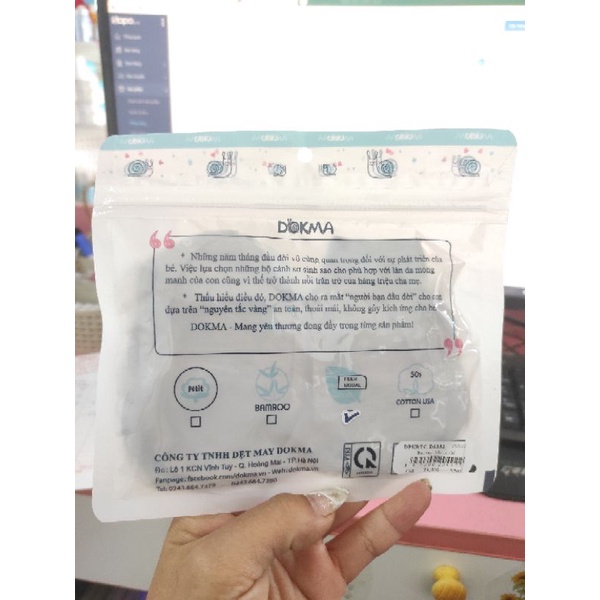 Bao tay chân Modal Dokma DS352