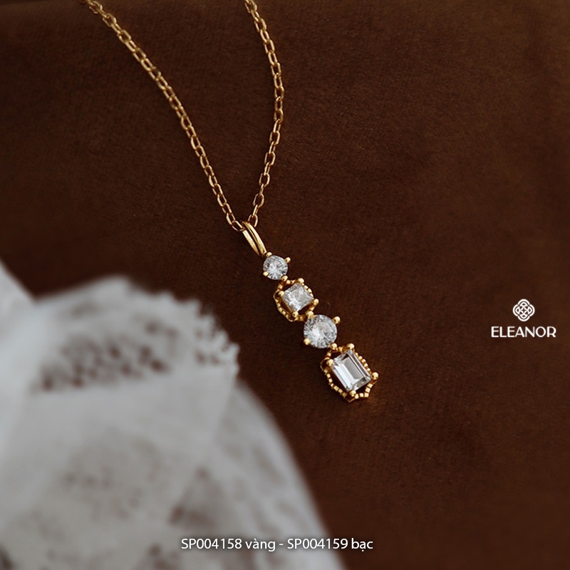 Dây chuyền nữ bạc 925 Eleanor Accessories đính đá phụ kiện trang sức dễ thương xinh xắn