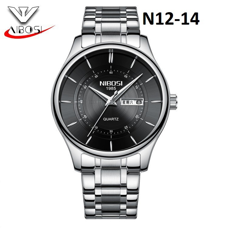 ĐỒNG HỒ NAM NIBOSI NB12 (1985) -  DÂY THÉP CHÍNH HÃNG KHÔNG GỈ-SANG TRỌNG ĐẲNG CẤP+ QUÀ TẶNG HẤP DẪN