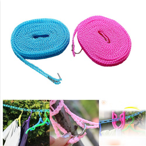 Windproof Clothesline Outdoor Travel Retractable Rope Washing line 5m
