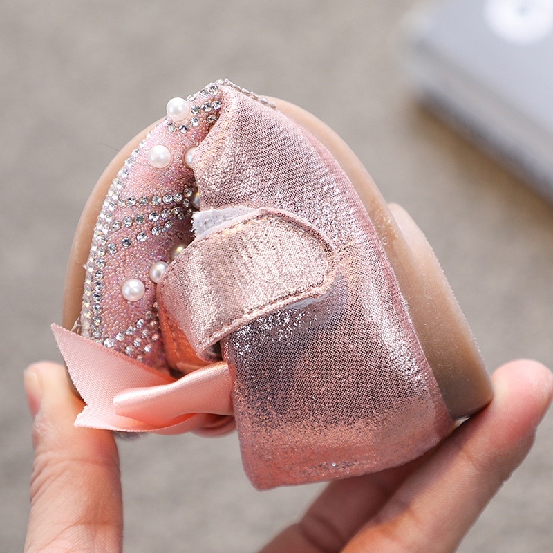 &lt;MẪU MỚI &gt;Giày búp bê đính đá MG Baby da mềm đế chống trơn cho bé