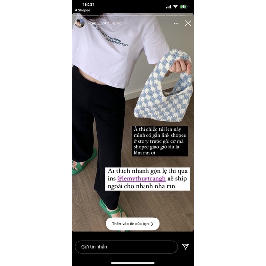 CHECKERED HANDBAG. TÚI LEN CARO SIZE S