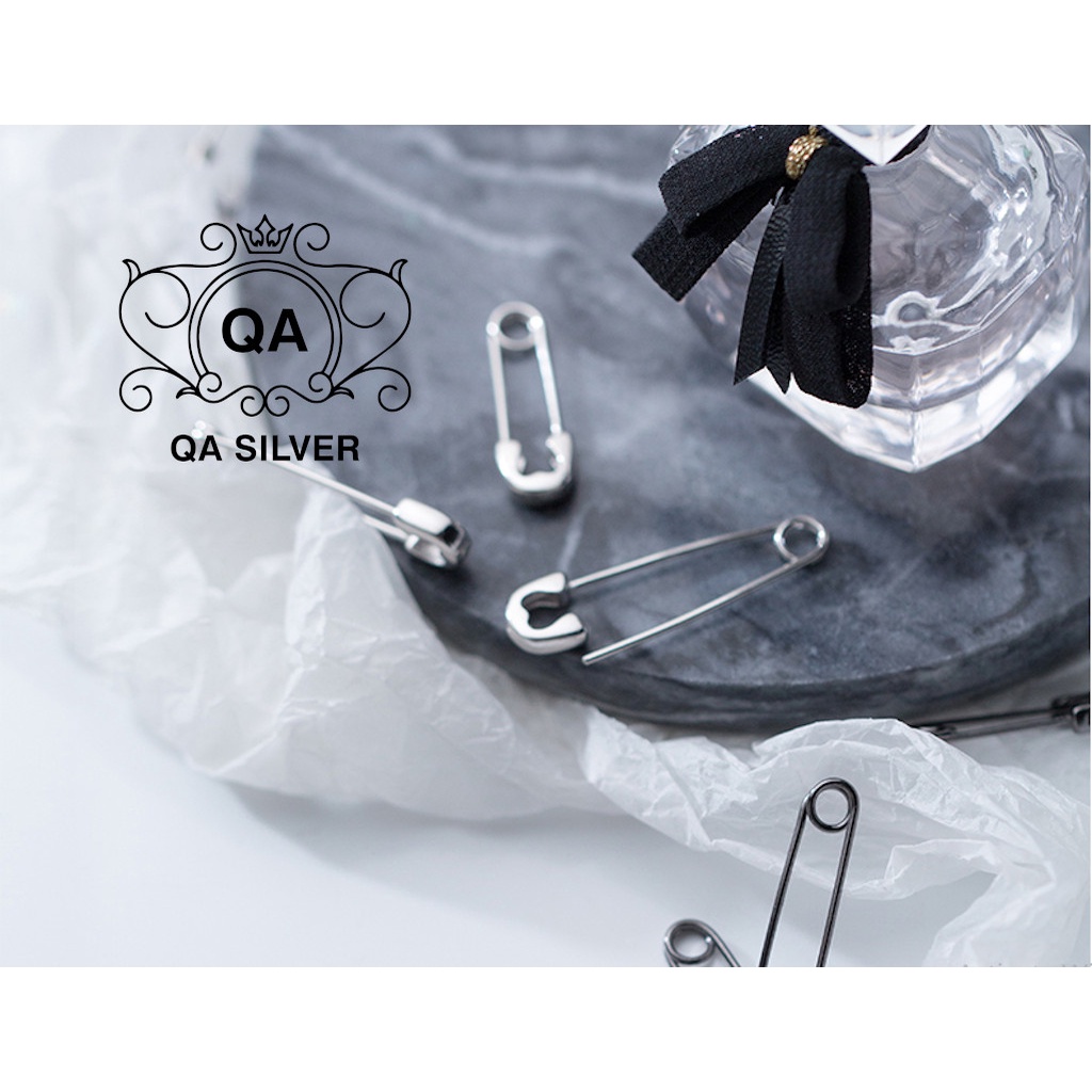 Khuyên tai bạc 925 ghim băng kim xỏ bông nam nữ kẹp vành S925 PIN QA SILVER Earrings EA190701