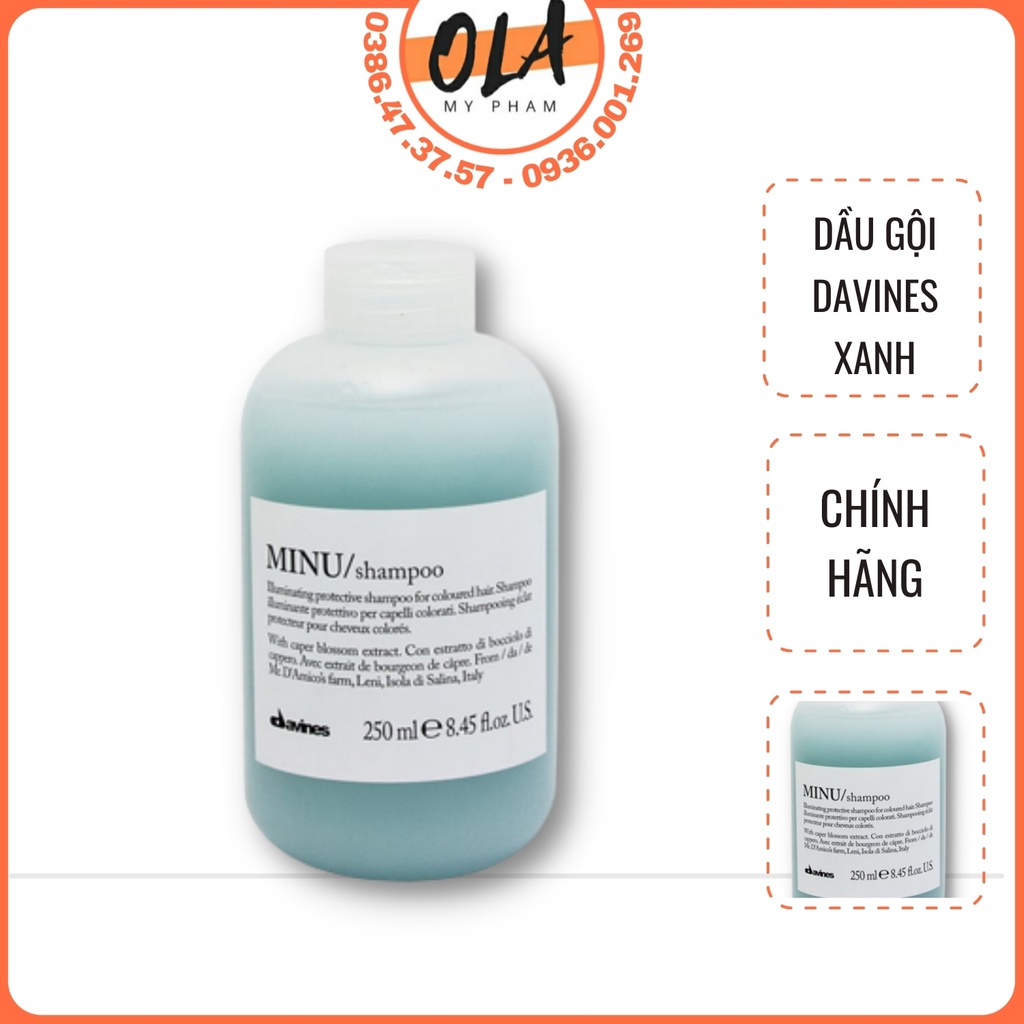 DAVINES MELU SHAMPOO 250ML DẦU GỘI DAVINES CHO TÓC DÀI VÀ HƯ TỔN CHÍNH HÃNG - mỹ phẩm ola