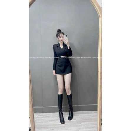 SET ÁO VEST CROPTOP PHỐI CHÂN VÁY BIGSIZE