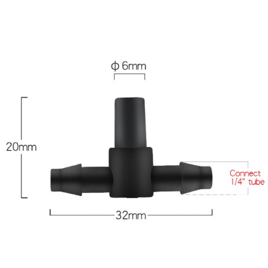 5 cái>>> đầu nối đơn/đôi/ba/bịt ống 6mm, 8mm tưới nhỏ giọt NHỰA TỐT
