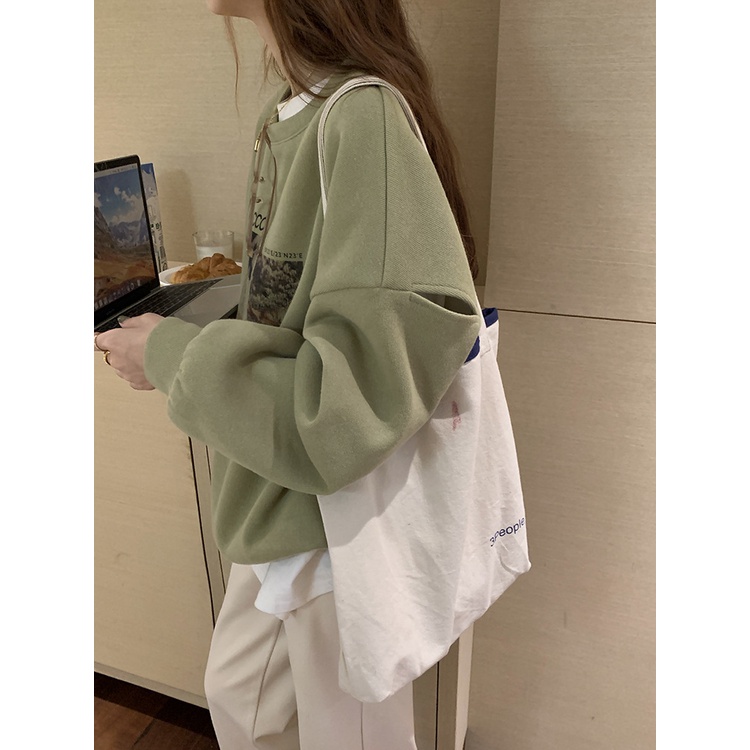 Áo Nỉ Sweater nữ Cao cấp Hàn Quốc Áo Sweater nữ Form rộng In hình Ulzzang Thời trang | BigBuy360 - bigbuy360.vn