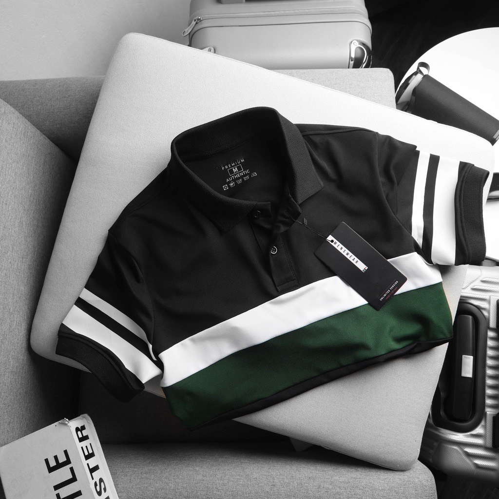 Áo thun cá sấu nam phối màu, áo thun polo nam có cổ thời trang vải mềm mịn, thấm hút tốt - HK230